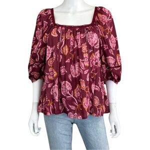 Mahila NWT Floral Print Blouse Size S J0386